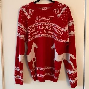 Red Budweiser “Ugly Christmas Sweater”
